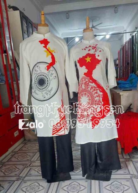 Áo dài bản đồ Việt Nam múa hát văn nghệ