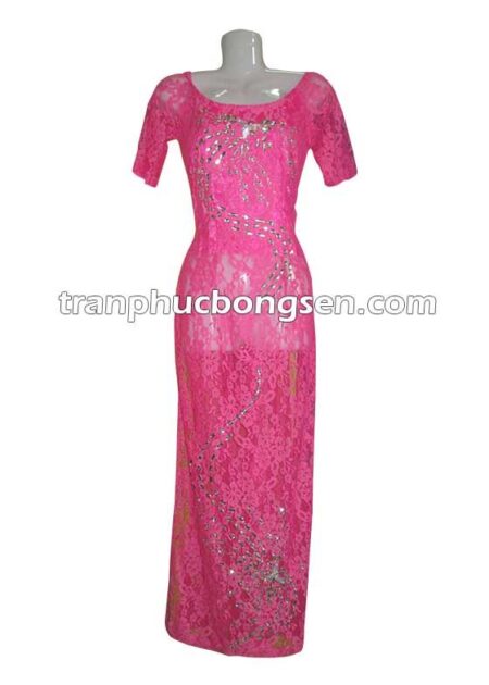 Áo dài lưới kết cườm 05