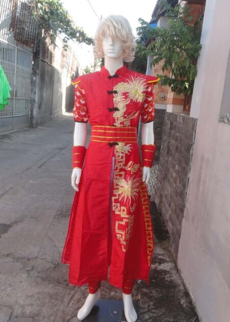 Áo dài nam múa hát sử ca, Âu Lạc, quê hương đất nước, đánh trống, múa võ màu đỏ