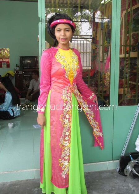 Áo dài nữ ba tà vẽ