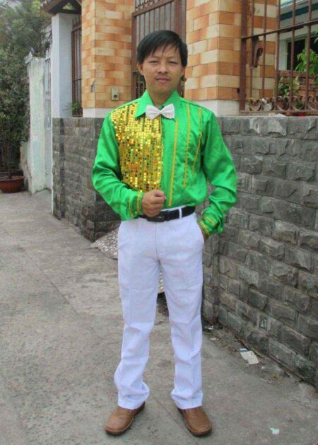 Áo sơ mi nam phối kim sa - Quần tây