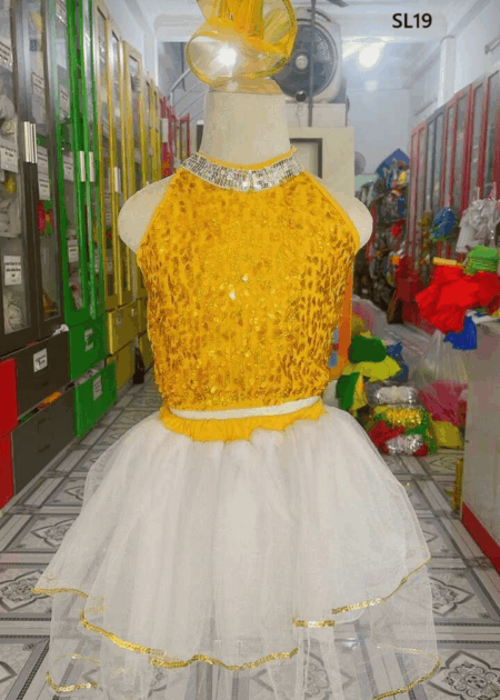 Áo váy kim sa trẻ em vàng