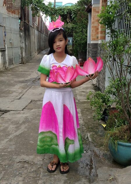 Áo váy múa sen trẻ em