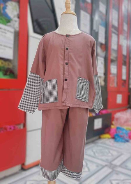 Bà ba đồng dao mầm non nâu tím phối ca rô