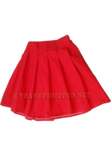 Chân váy xếp ly đỏ