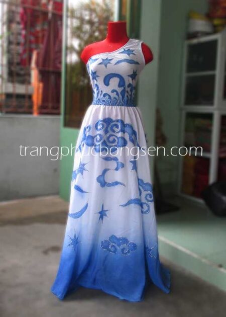 Đầm múa biển đảo chéo vai