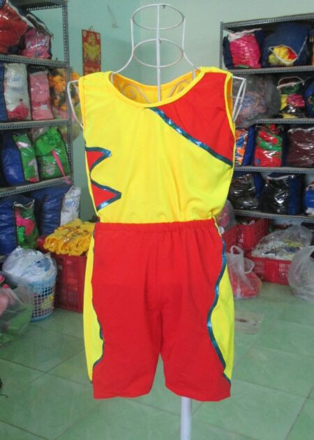 Đồ nhảy aerobic mầm non nam vàng đỏ