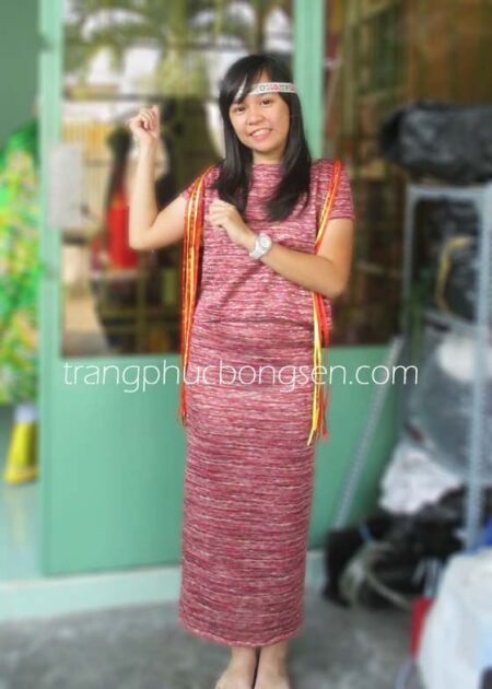 Đồ Tây Nguyên vải thun thổ cẩm màu đỏ