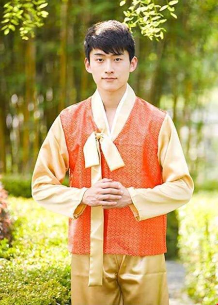 Hanbok nam vàng cam