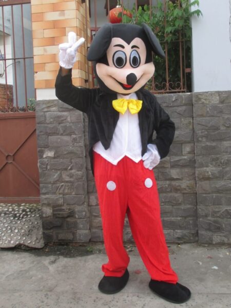 Trang phục Mascot chuột Mickey nam đeo nơ
