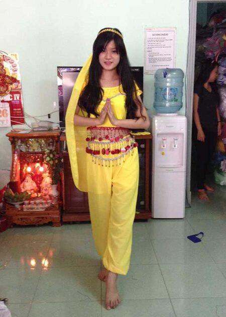 Trang phục Ấn Độ (múa bụng, belly dance) voan - kim sa vàng