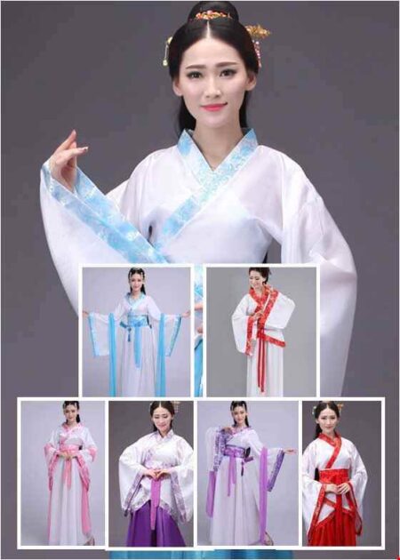 Trang phục Hằng Nga (chị Hằng) phi trơn viền gấm