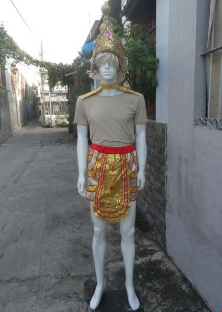 Trang phục múa Champa - Apsara nam màu vàng