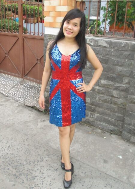 Váy ôm body kim sa xanh bích phối đỏ